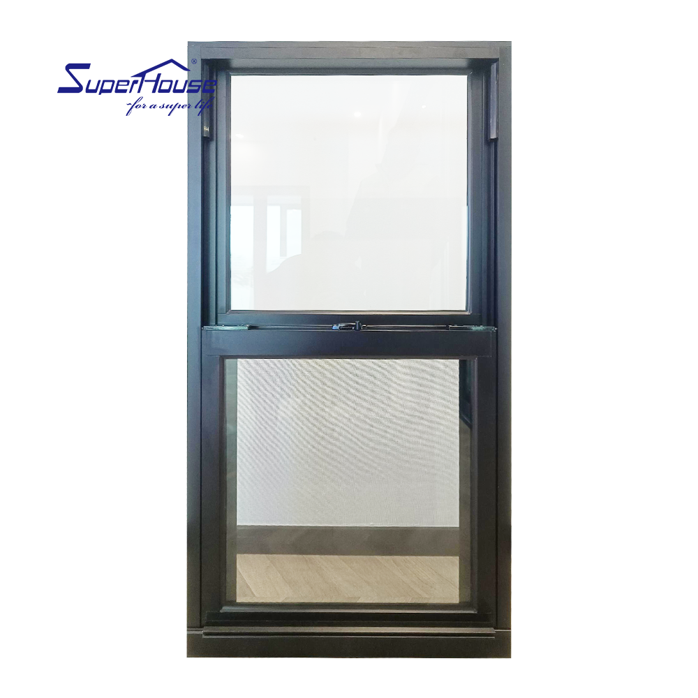 Single Double Hung Sliding Bulletproof windows Aluminum Glass Pull Up windows