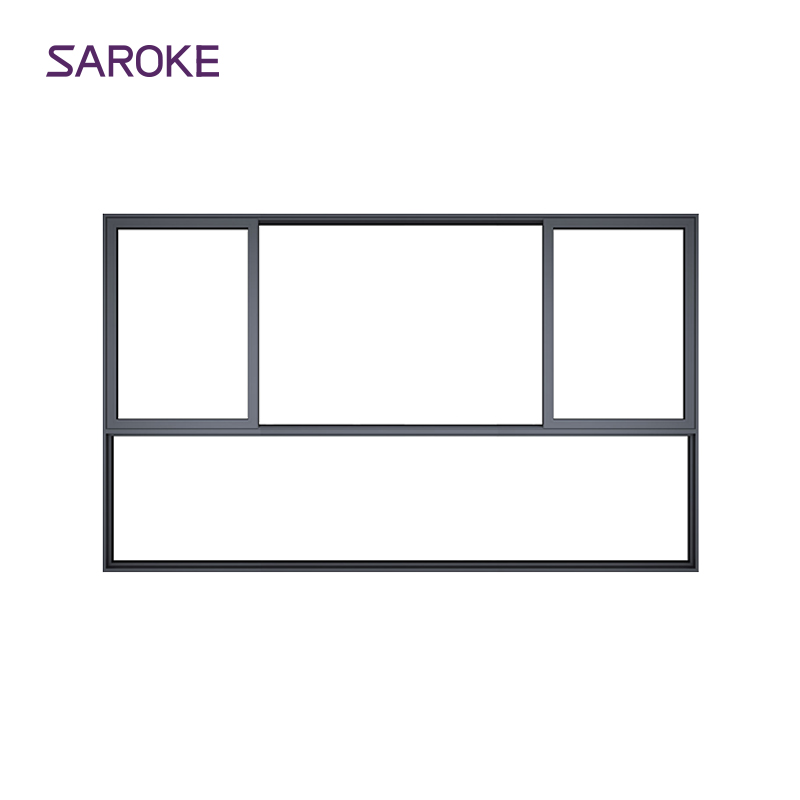 Custom Windows and Doors Double Glazed Soundproof Glass Windows Hurricane Impact Resistant Aluminium Sliding Window