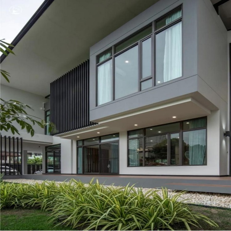 CBMmart Minimalist Farmhouse Style Aluminum Frame Tinted Glass Casement Windows Exterior Supermarket Use Heat Insulation