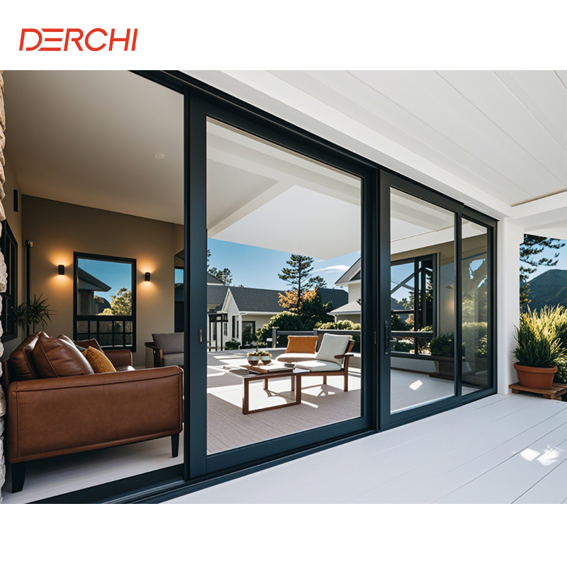 USA Hot Sale Modern Aluminum Front Sliding Back Doors for House Thermal Break Multi Panel Glass Sliding Door Patio