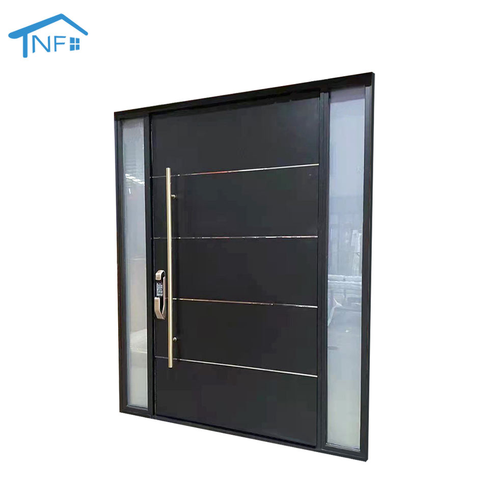 New Exterior Luxury Light Metal Aluminum Alloy Door Pivot Entry Front Doors For Houses Modern