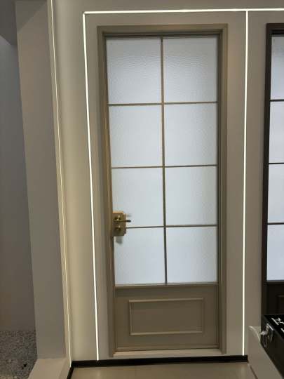 Beigeman European Interior Exterior Aluminum Swing Single Double Glazed French Style Retro Frosted Flush Glass Casement Door