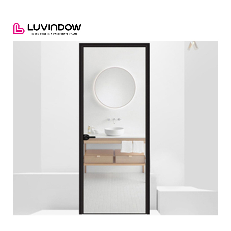 Good Quality European Design White Black Aluminum Frameless Interior Door Aluminium Glass Door Hinges Black Interior Doors
