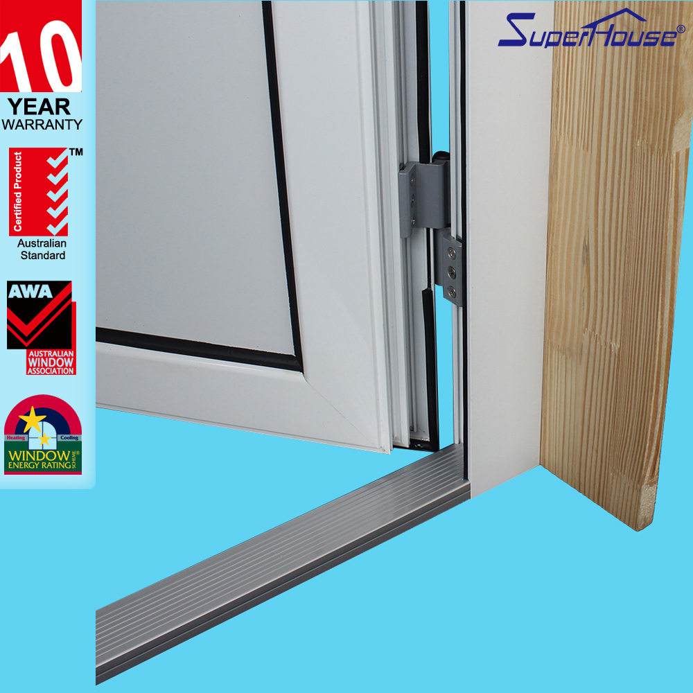 Superhouse AS2047/NFRC Certified Modern Slim Frame Aluminium French Door for Entry