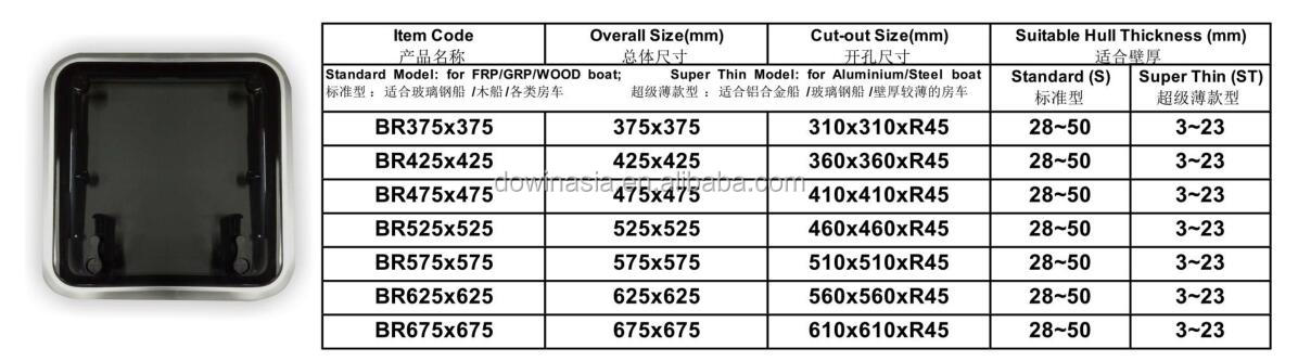 Yacht Custom Square Aluminum Boat Hatch Doors