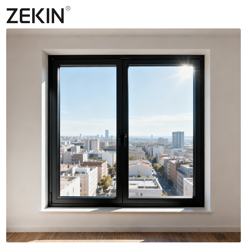 ZEKIN NFRC AS2047 windows Modern Soundproof Hurricane Proof Aluminum Alloy Framed French Double Glazed Casement windows