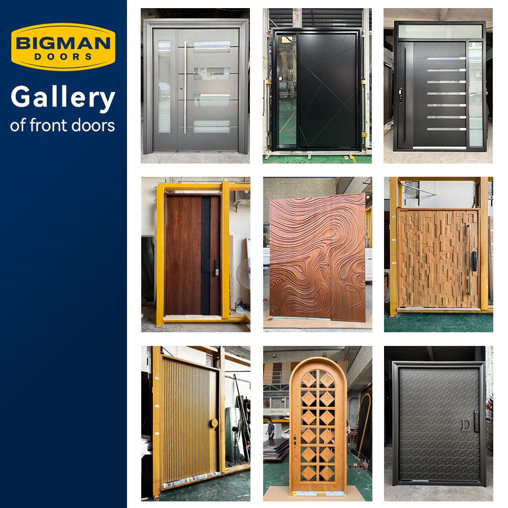 British Modern Minimalist Dark Grey Matte Security Pivot Door Heavy Metal Entry Door Anti-Theft Feature Exterior Villa Kitchen