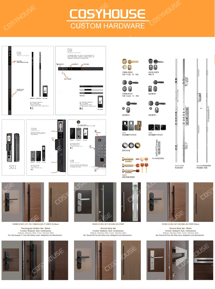 Custom Cast Aluminum Thermal Break Front Entry Door Modern Exterior Security Entrance Door for House Villa