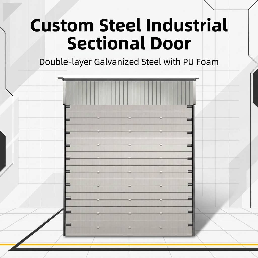 Custom Steel Industrial Sectional Door Overhead Garage Door for Courtyard Entrance