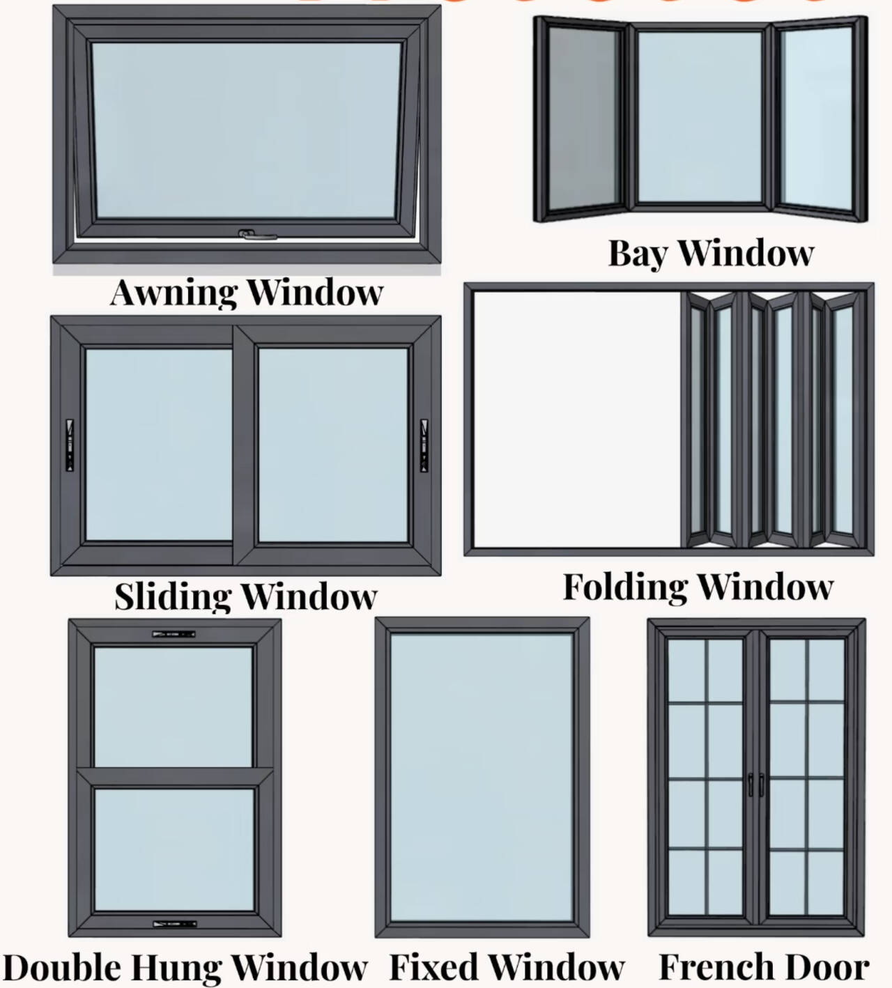Heavy Duty 86 Series Aluminum Casement Window, Large Section 798 Type Window Frame for Villa & House