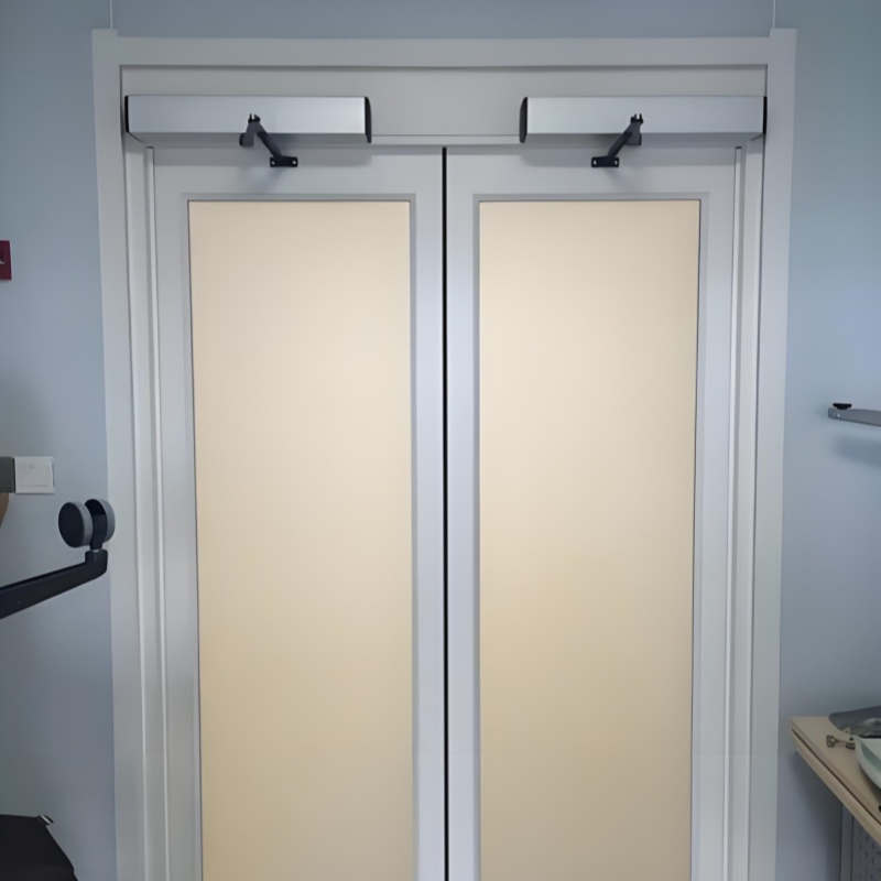 OUTUS Commercial Shop Front Door Aluminum Entry Doors Double Swing Glass Entry Door