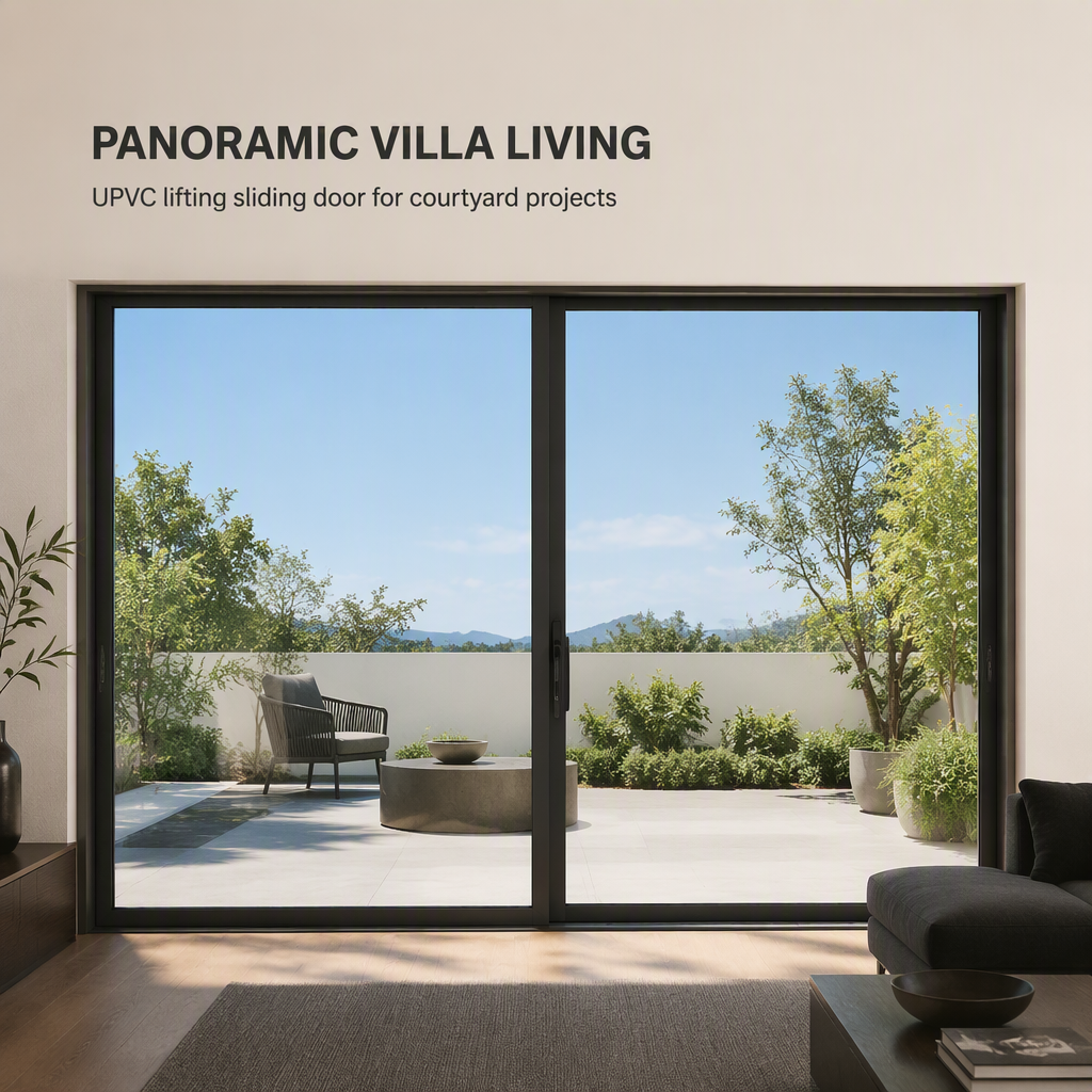 American Standard ROTO Hardware Double Large Glass Glazed PVC Doors and Windows UPVC Vinyl Lifting Sliding Doors for Villa