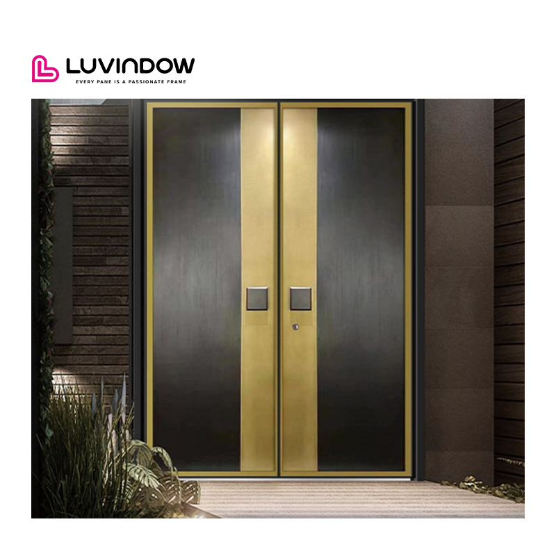 Luvindow Aluminum Doors for House Security Front Entrance Door With Smart Lock