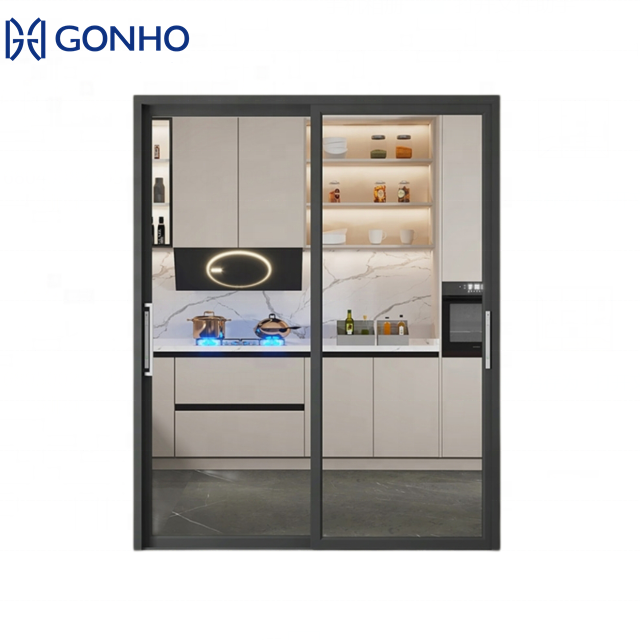 GONHO Best Price Aluminum Hurricane Proof Kitchen Glass Sliding Door Indoor Models White Sliding Door