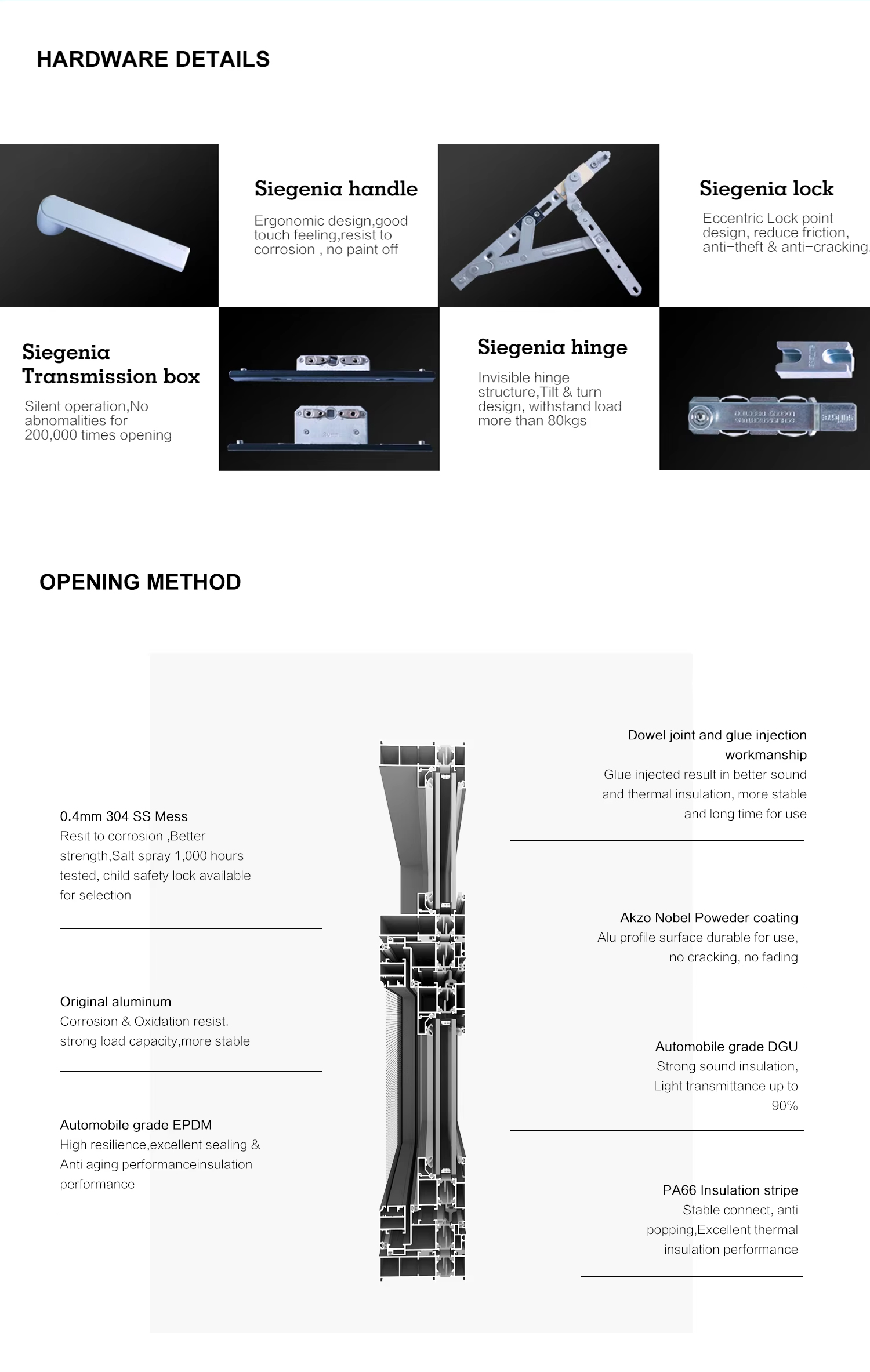 AOSTTER Residential Replacement Aluminum Vertical Sliding Window with Nailing Fin Double Hung Window