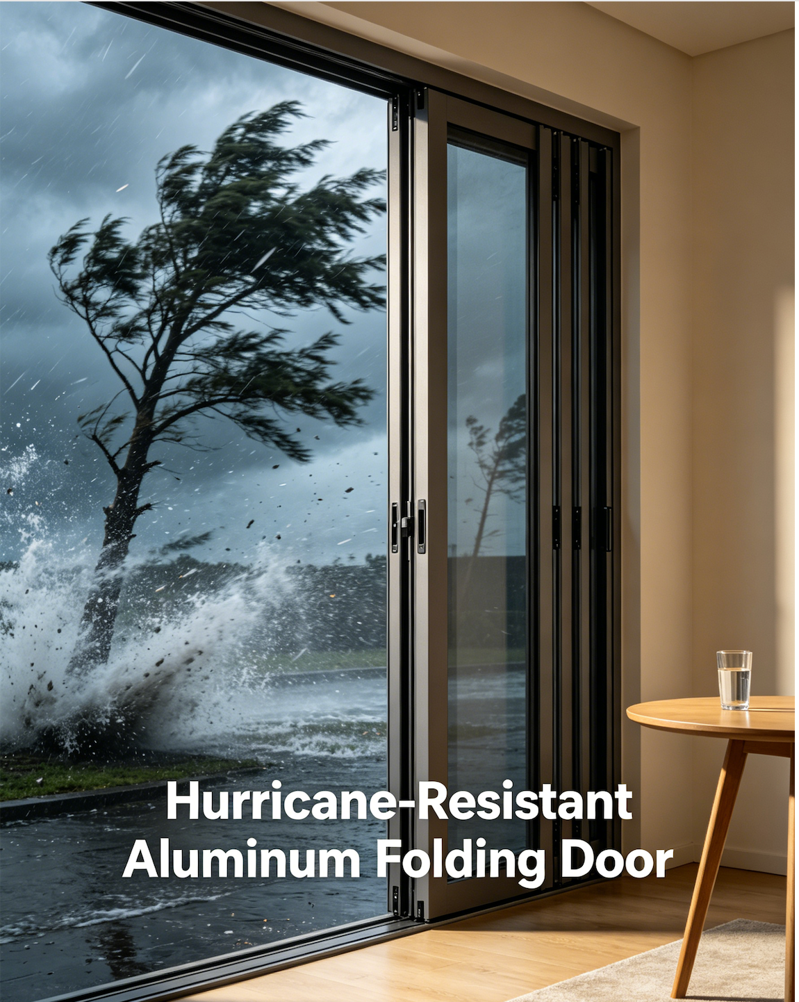 Top Manufacturing Modern Folding Door Windows Thermal Insulated Low-E Aluminium Double Tempered Glass Entry Exterior Patio Mall