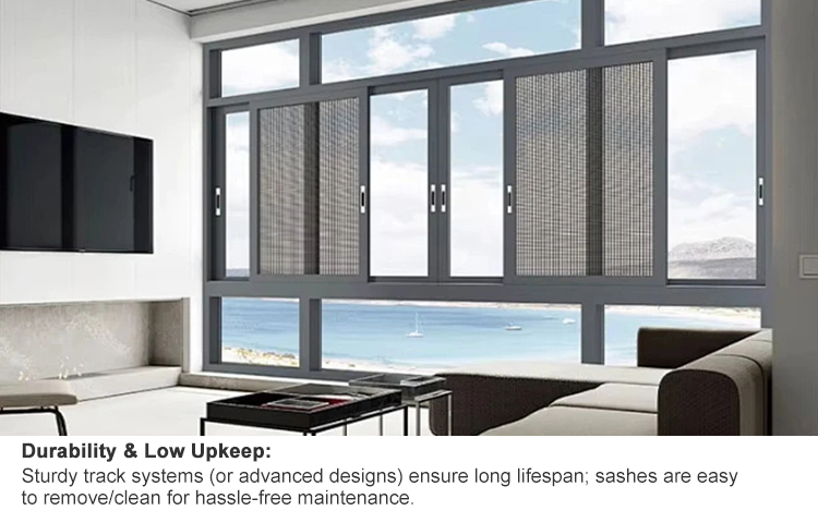 Thermal Break Modern Horizontal Aluminium Windows and Doors