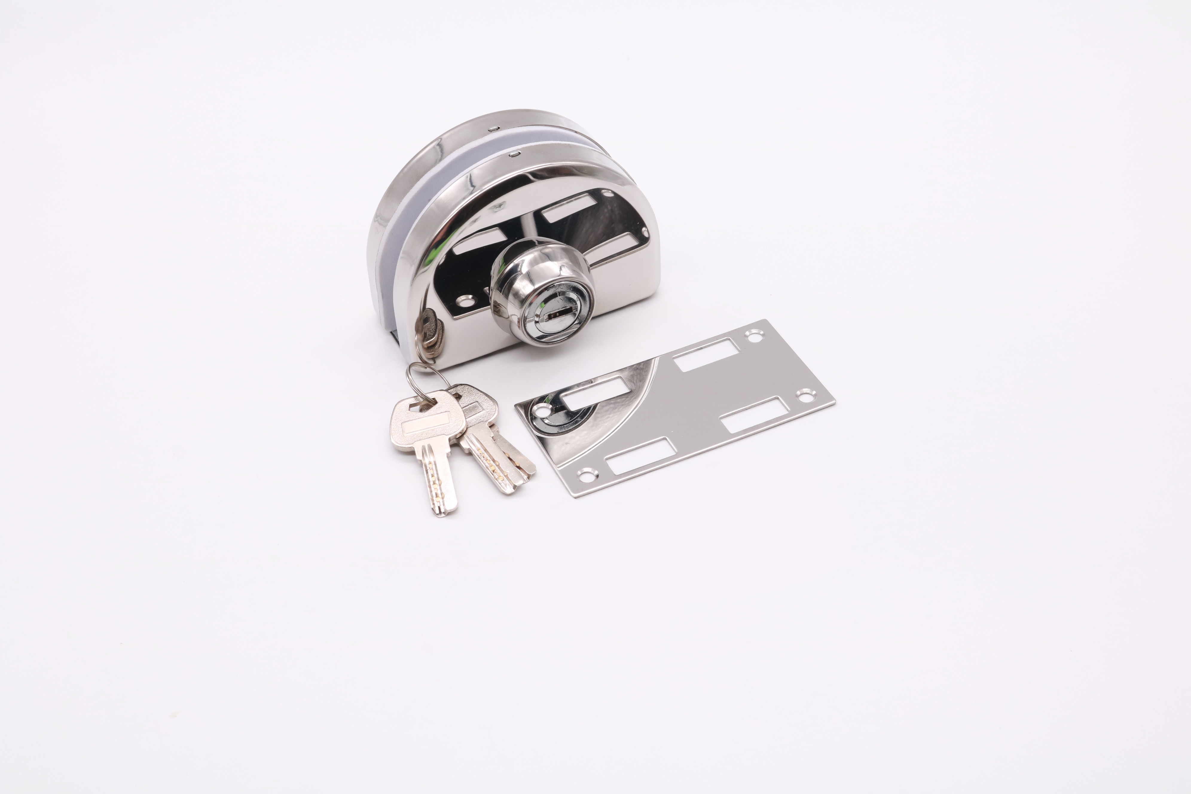 Half a circle glass door lock glass to wall