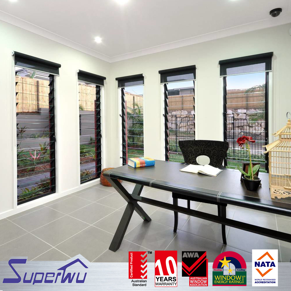 American Approve Standard Commercial System Aluminum Glass Louver Window Large Scale Shutter Windows Toughened Glass
