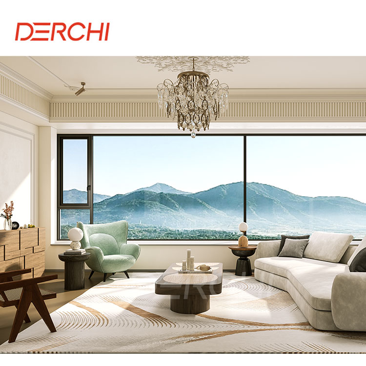 Custom Shock Resistant Double Tempered Glass Glazed Casement Window Aluminum Commercial Doors and windows for Houses