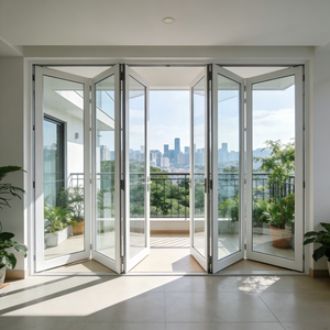 American Style Aluminum Folding Patio Door Exterior Bifold Glass Door