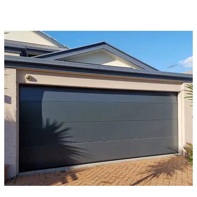 Modern Customized Automatic Aluminum Sectional Overhead Garage Door Finger-Proof Galvanized Steel Finished Surface Garage Doors