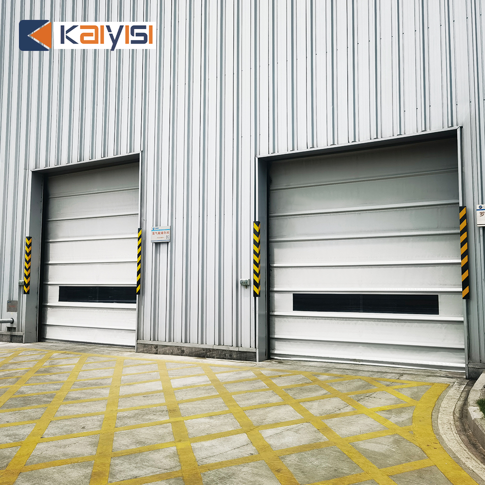 Windproof Insulated Industrial High Speed Roll up Door PVC Automatic Rapid Fast Rolling Shutter with Steel Wind-proof Bar