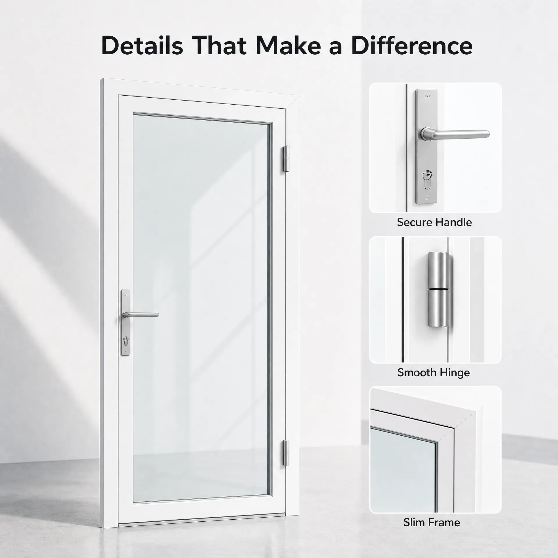 Aluminum Alloy Casement Hinged Door for Villa Apartment Hotel Office Exterior Front Entry Thermal Break Double Glazed Slim