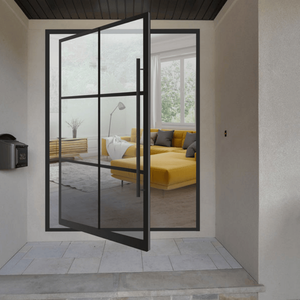 Minimalist Aluminum Clad Sound Insulated Pivot Doors