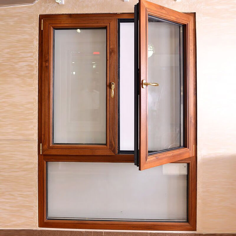 High Performance Aluminum Clad Wood Casement Wooden Window Frame Soundproof Insulated for Villa Residential Building Exterior