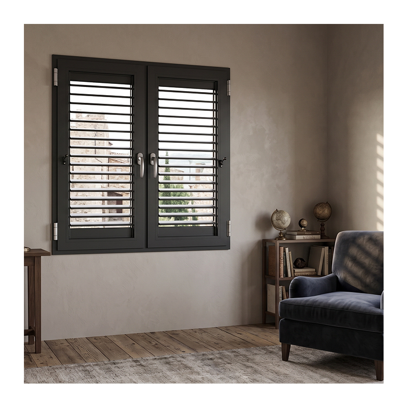 Custom Made Black Aluminium Louvre Window for School Building with Anti UV Film