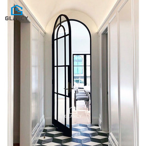 Modern Arch Aluminium Glass French Exterior Doors