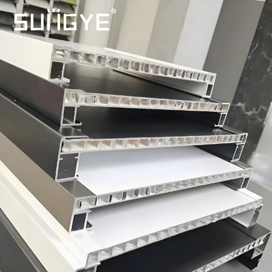 SUNGYE Factory Direct Solid Aluminum Doors Simple Design Exterior Aluminum Door with High Strength Soundproof Honeycomb Panel