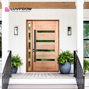 American Wooden Main Door Design Front Doors Modern TEAK OAK Solid Wood Commercial Entry Door