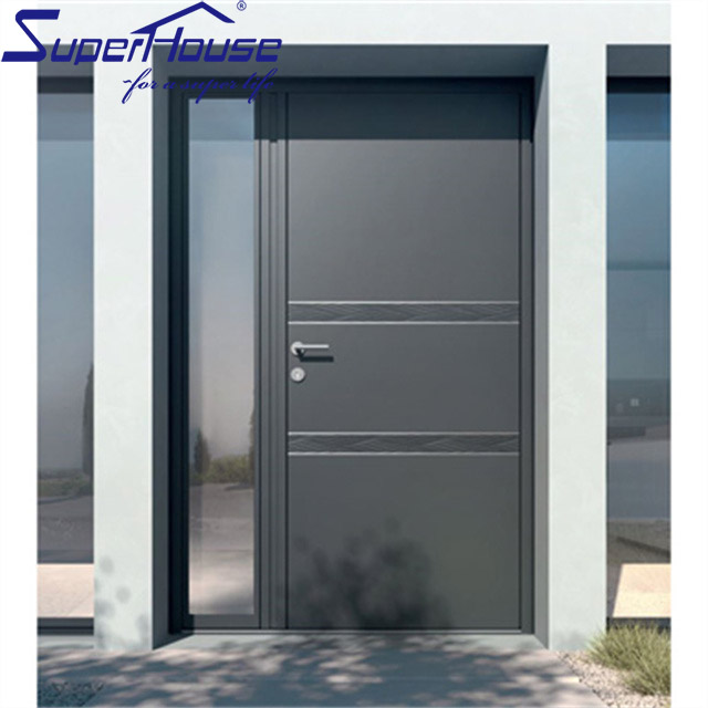 Superhouse Luxury Design Stainless Steel Entrance Door Exterior Security Front Pivot Door Modern Entry Black Aluminum Pivot Door
