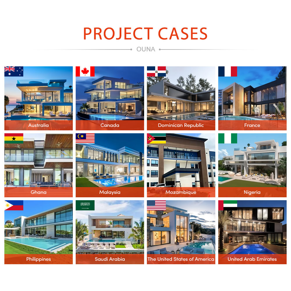 OUNA AS2047 Awning windows Hurricane Impact Proof Energy Saving Triple Tempered Glazed Aluminum Window NFRC Casement Windows