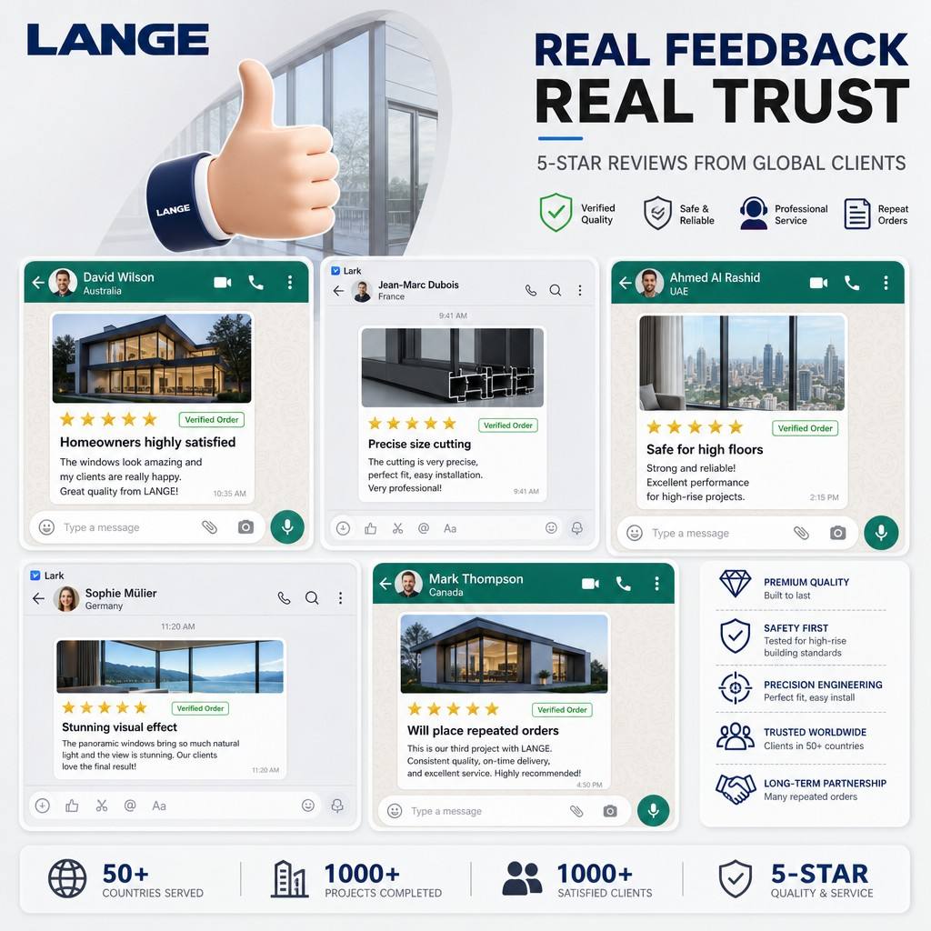 LANGE Modern Luxury Aluminum Alloy Doors And Windows Inward Opening Windows Aluminum Casement Windows Double Glass Windows
