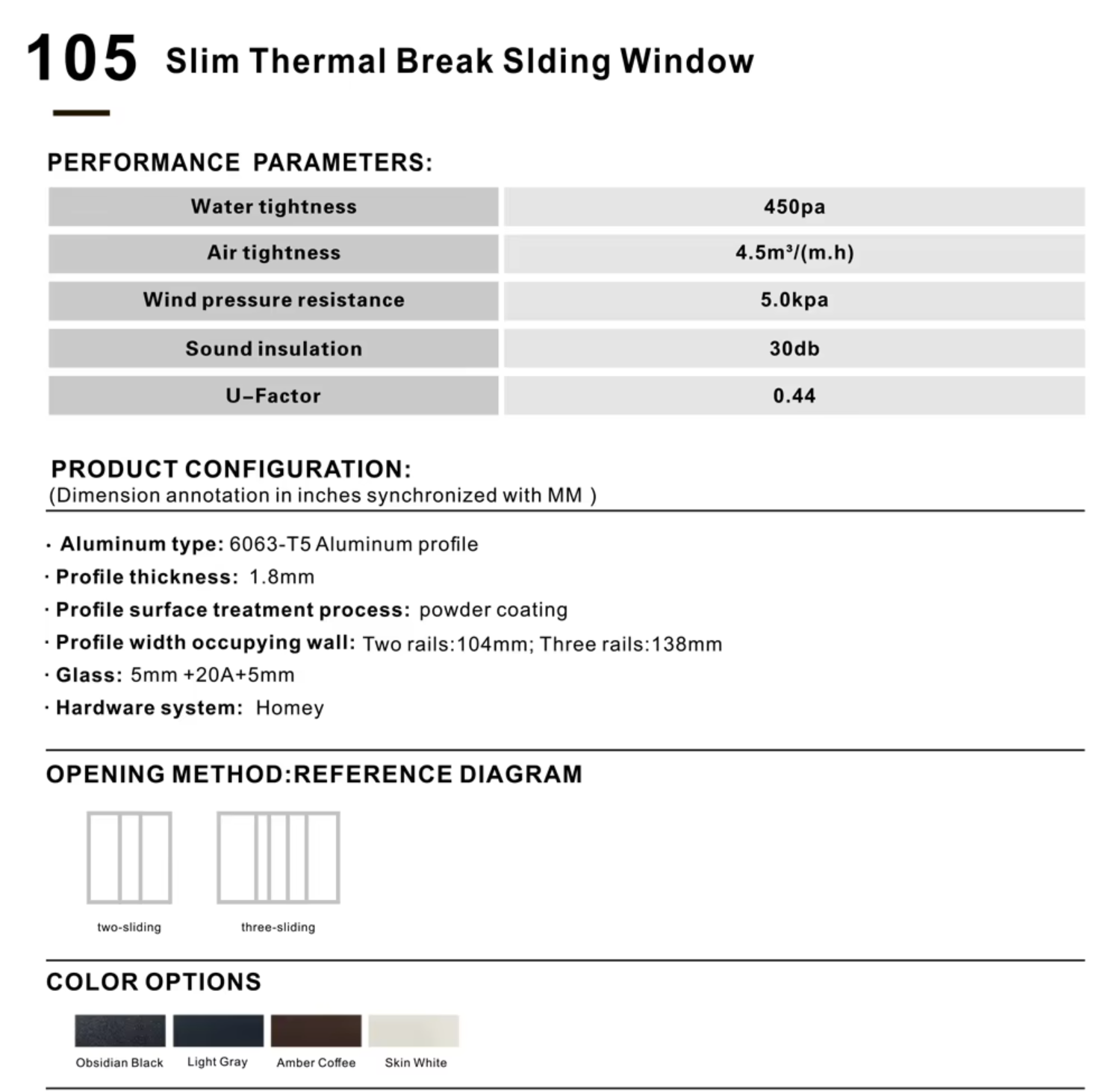 Thermal Break Modern Horizontal Aluminium Windows and Doors