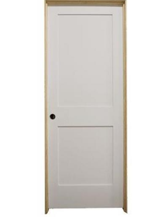 8 Ft Modern 2 Panel White Pre Hung HDF Aluminum Moulded Waterproof Door for Villa Interior