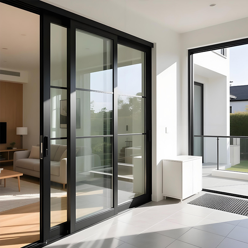 Aluminum Tempered Glass Sliding Balcony Veranda Door for House Metal Modern Sliding Doors Decorative Soundproof Patio Doors