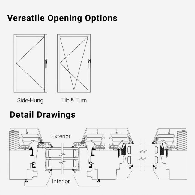 CHAMBROAD Aluminum Clad Wood Windows Triple Glazed Low-E Glass German Hardware Hurricane Resistant for Villa Factory Wholesale