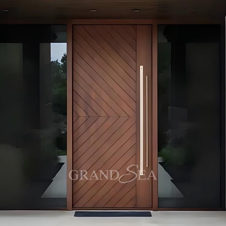 Premium Modern Style Home Entry Security Single Door Pivot Aluminum Door Stainless Steel Security Door With Smart Lock
