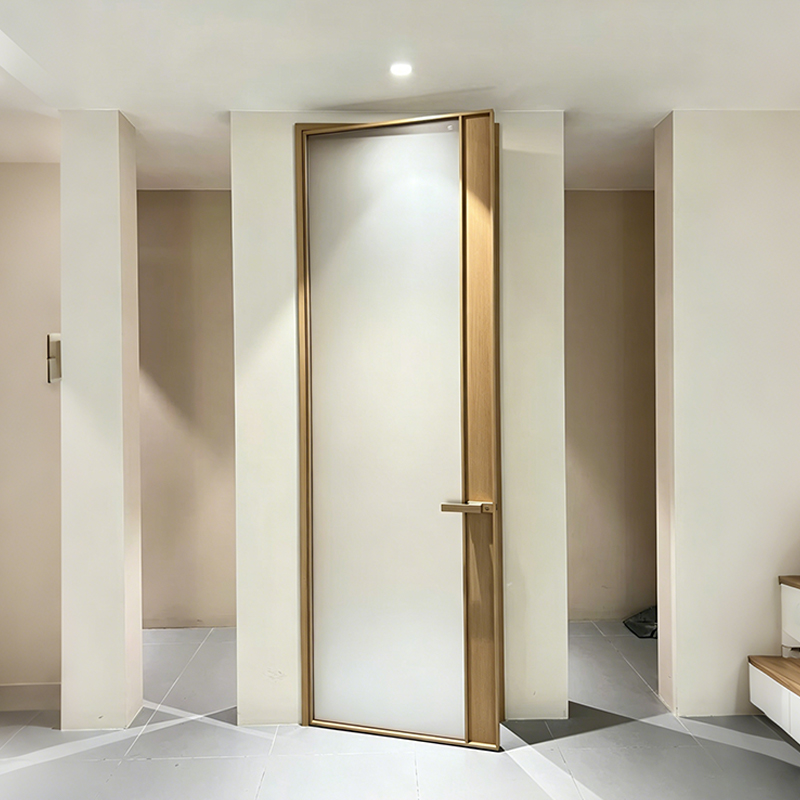 Hotel Villa Minimalist Waterproof Fire Rated Swing Door Interior Aluminum Frame Glass Door Supplier