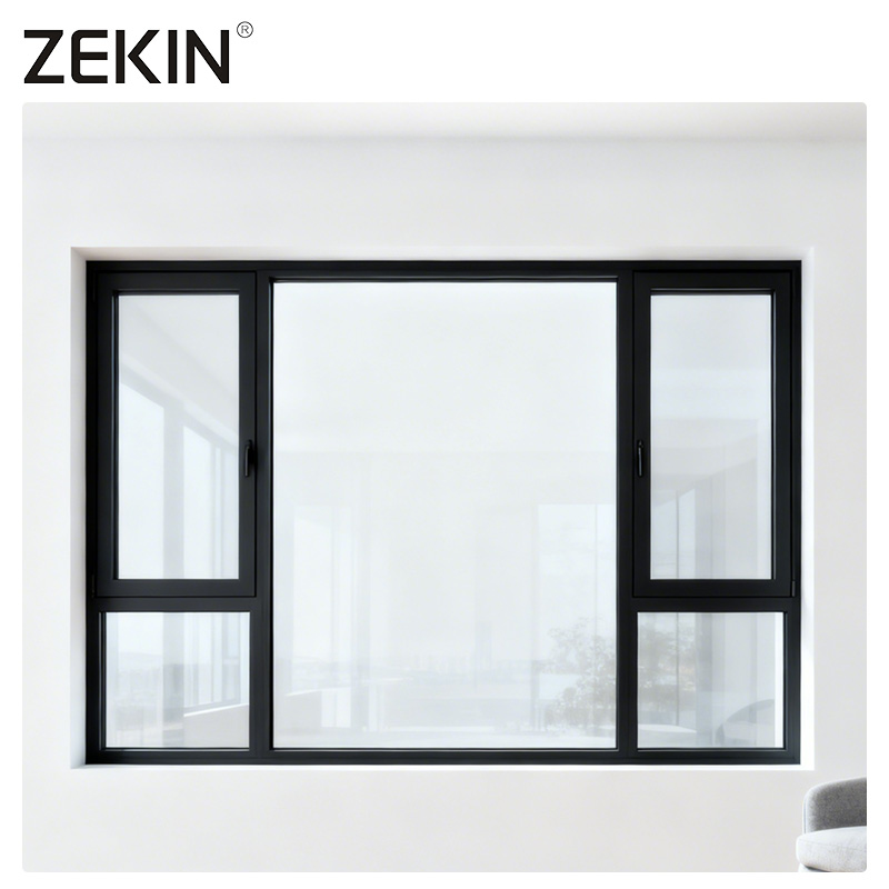 ZEKIN NFRC AS2047 windows Modern Soundproof Hurricane Proof Aluminum Alloy Framed French Double Glazed Casement windows