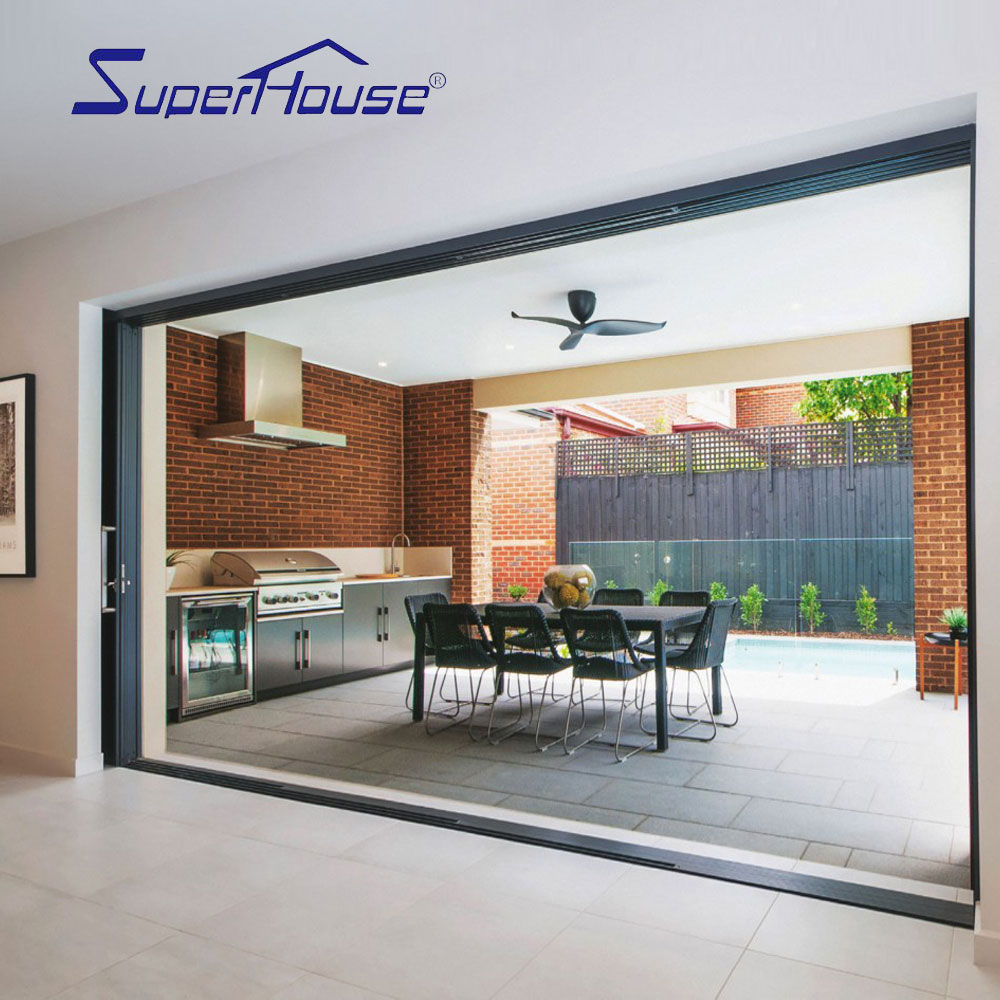 Wholesale Soundproof Standard Size Glass Profile Aluminium Bifold Window and Door Folding Windows
