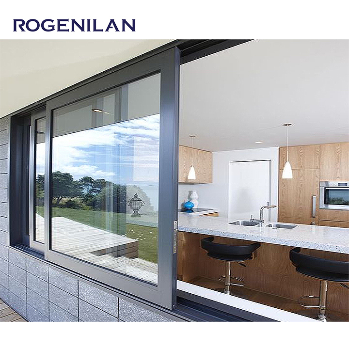Rogenilan Custom Slide Vitre Home windows Janelas Sunroom Aluminum Sliding Glass Window with Moustiquaire