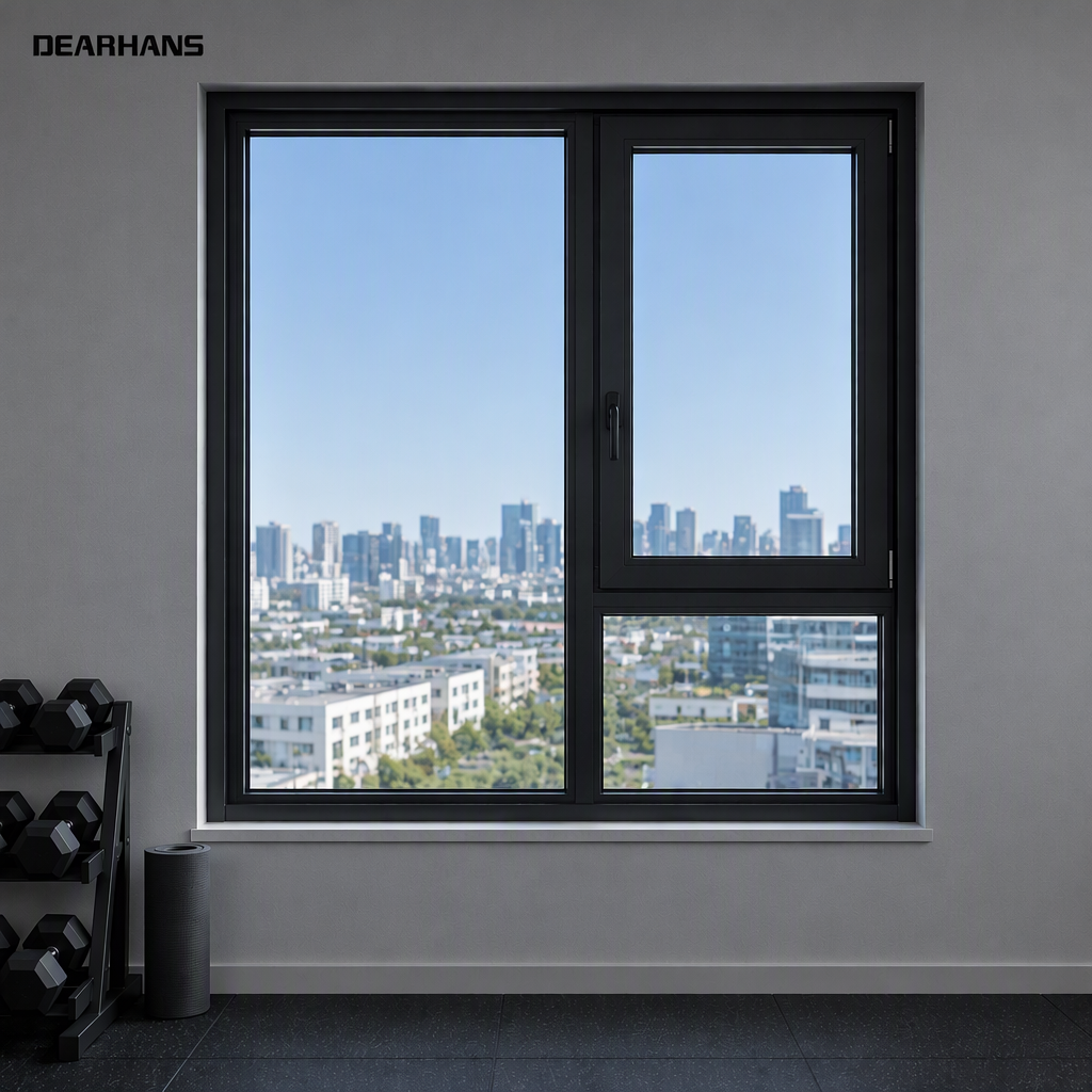 Low MOQ 2Sqm Single Glass Aluminum Casement Window Tempered Glass Factory Direct Price Casement Window Minimalist Screen