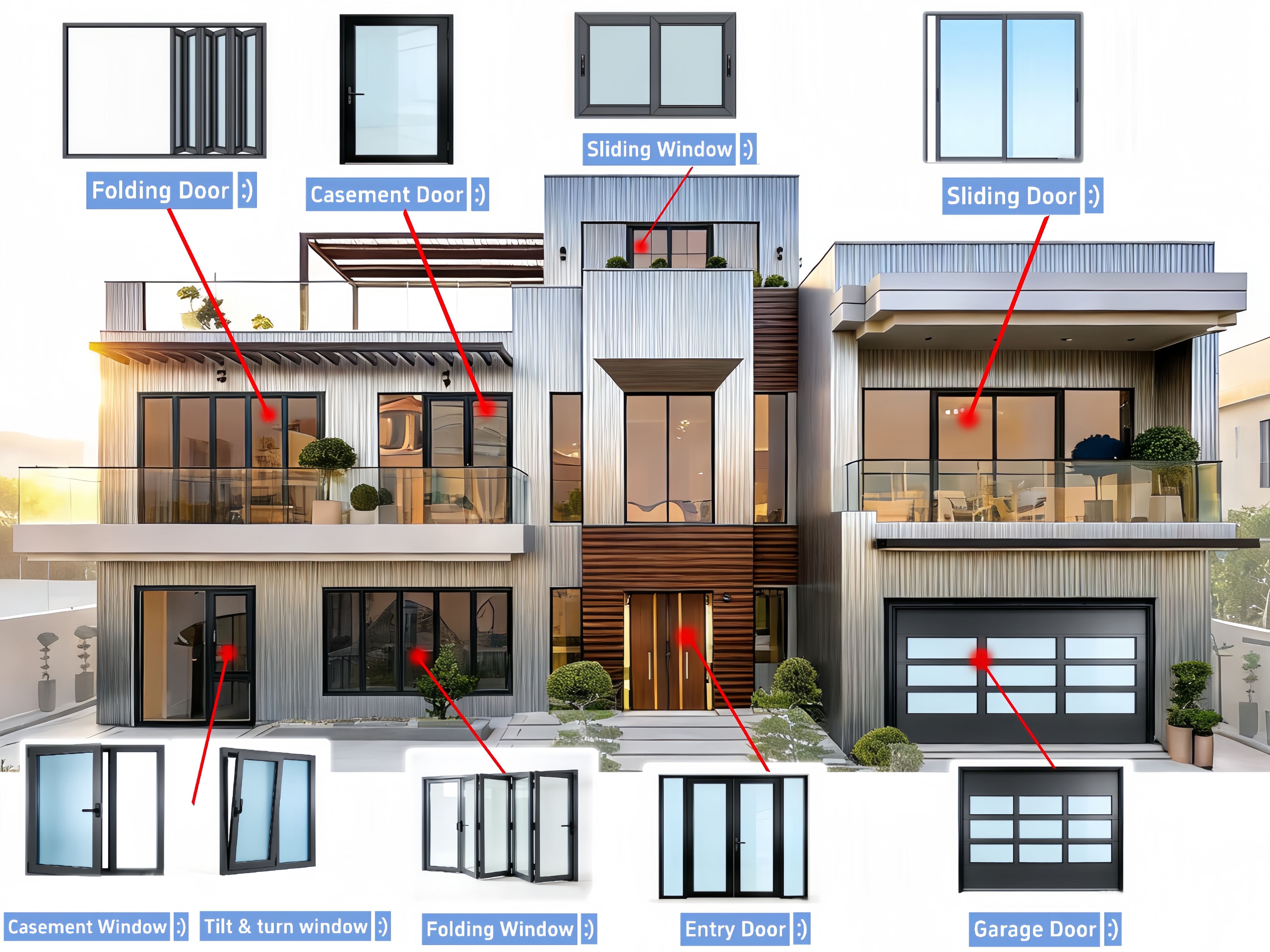 Heavy Duty 86 Series Aluminum Casement Window, Large Section 798 Type Window Frame for Villa & House