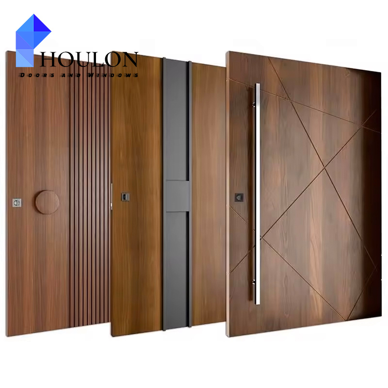 High-End Custom-Made Modern Cast Aluminum Front Entry Security Door With Smart Lock Anti-Theft Pivot Door