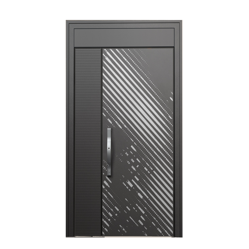 Newest Design Top Quality Villa Main Entrance Security Door Aluminum Swing Front Unequal Double Door